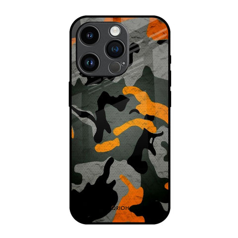 Camouflage Orange iPhone 14 Pro Glass Back Cover Online