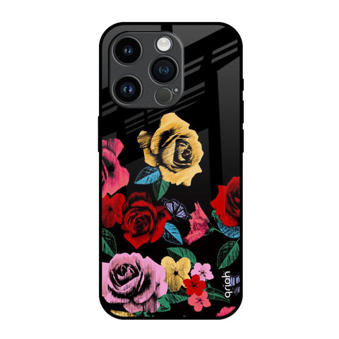 Floral Decorative iPhone 14 Pro Glass Back Cover Online