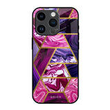 Electroplated Geometric Marble iPhone 14 Pro Glass Back Cover Online
