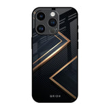 Sleek Golden & Navy iPhone 14 Pro Glass Back Cover Online