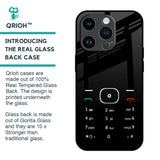 Classic Keypad Pattern Glass Case for iPhone 14 Pro