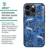 Blue Cheetah Glass Case for iPhone 14 Pro