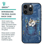 Kitty In Pocket Glass Case For iPhone 14 Pro