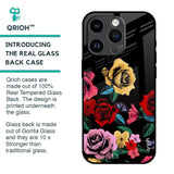 Floral Decorative Glass Case For iPhone 14 Pro