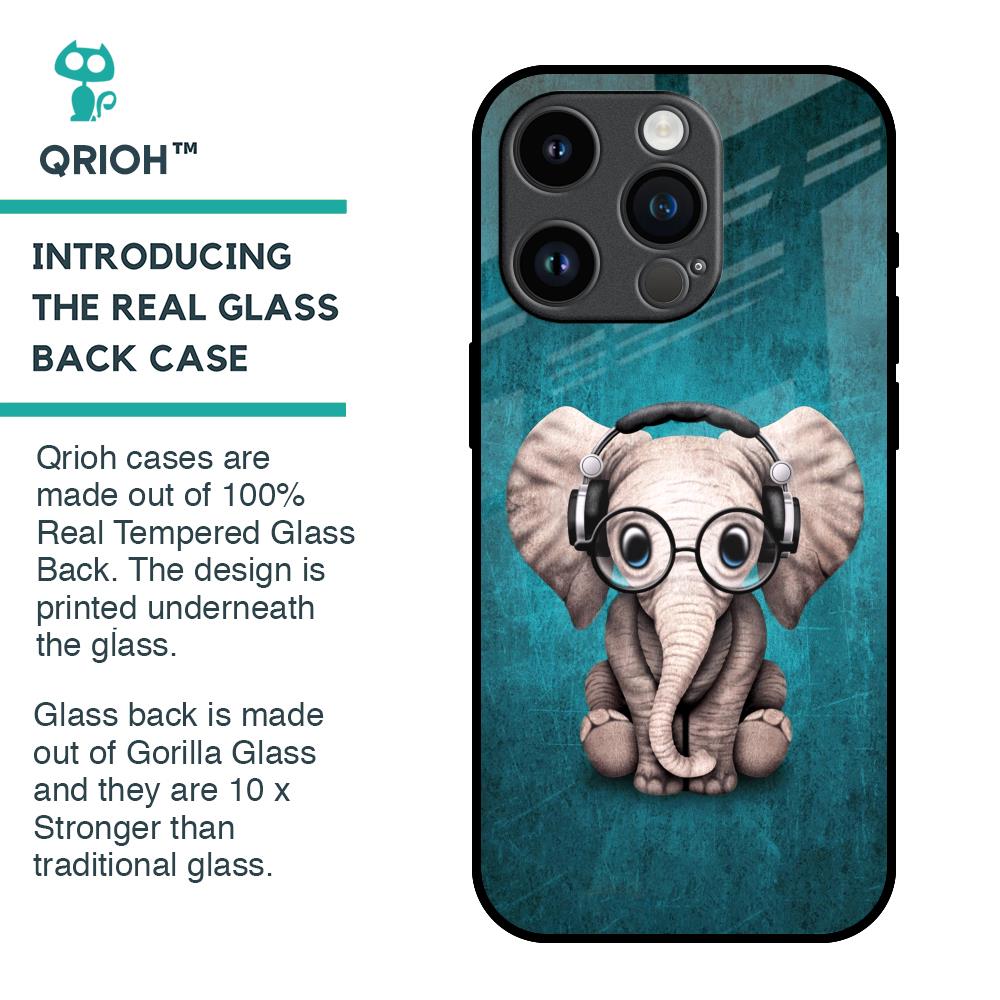 Adorable Baby Elephant Glass Case For iPhone 14 Pro