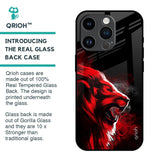 Red Angry Lion Glass Case for iPhone 14 Pro