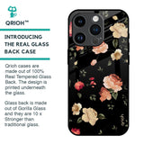 Black Spring Floral Glass Case for iPhone 14 Pro