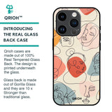 Abstract Faces Glass Case for iPhone 14 Pro