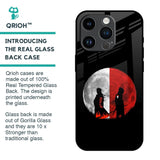 Anime Red Moon Glass Case for iPhone 14 Pro