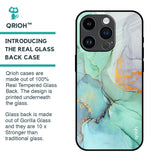 Green Marble Glass Case for iPhone 14 Pro