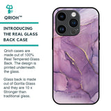 Purple Gold Marble Glass Case for iPhone 14 Pro