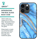 Vibrant Blue Marble Glass Case for iPhone 14 Pro