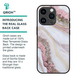 Pink & Gold Gllitter Marble Glass Case for iPhone 14 Pro