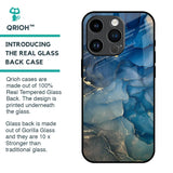 Blue Cool Marble Glass Case for iPhone 14 Pro