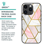 Geometrical Marble Glass Case for iPhone 14 Pro