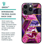 Electroplated Geometric Marble Glass Case for iPhone 14 Pro