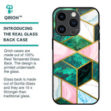 Seamless Green Marble Glass Case for iPhone 14 Pro