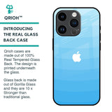 Wavy Blue Pattern Glass Case for iPhone 14 Pro