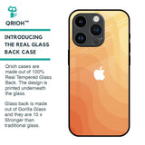 Orange Curve Pattern Glass Case for iPhone 14 Pro