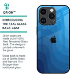 Blue Wave Abstract Glass Case for iPhone 14 Pro