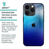 Blue Rhombus Pattern Glass Case for iPhone 14 Pro