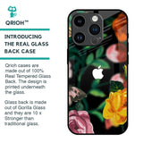Flowers & Butterfly Glass Case for iPhone 14 Pro