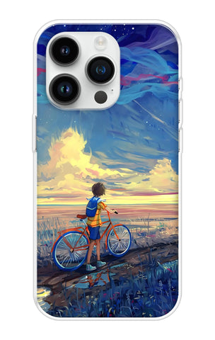 Riding Bicycle to Dreamland iPhone 14 Pro Back Cover