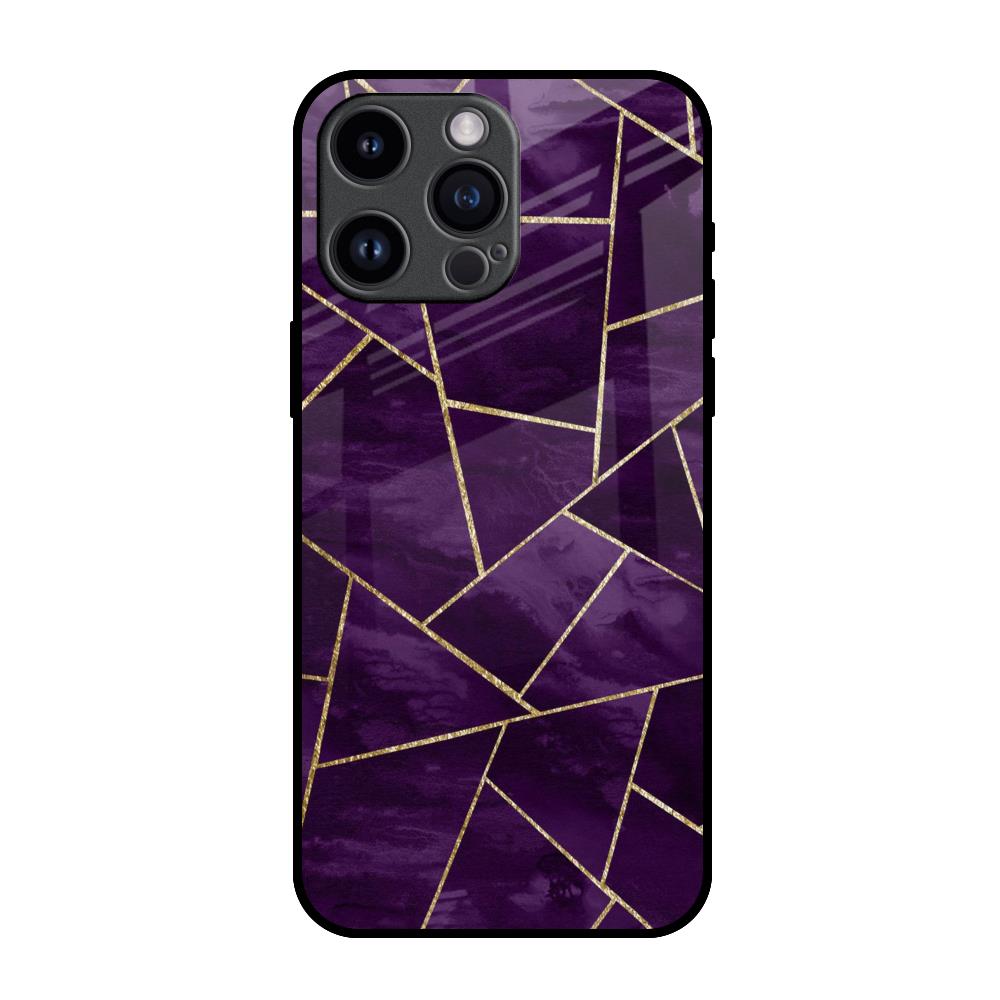 Geometric Purple iPhone 14 Pro Max Glass Back Cover Online