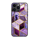 Purple Rhombus Marble iPhone 14 Pro Max Glass Back Cover Online