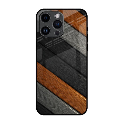 Tri Color Wood iPhone 14 Pro Max Glass Back Cover Online