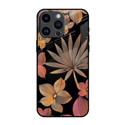 Lines Pattern Flowers iPhone 14 Pro Max Glass Back Cover Online