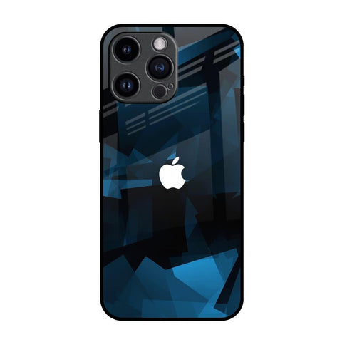 Polygonal Blue Box iPhone 14 Pro Max Glass Back Cover Online