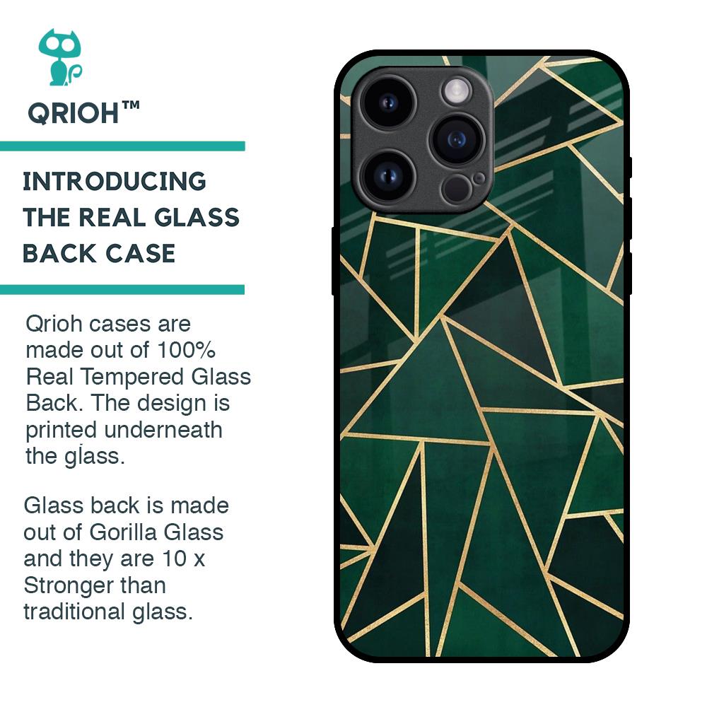 Abstract Green Glass Case For iPhone 14 Pro Max