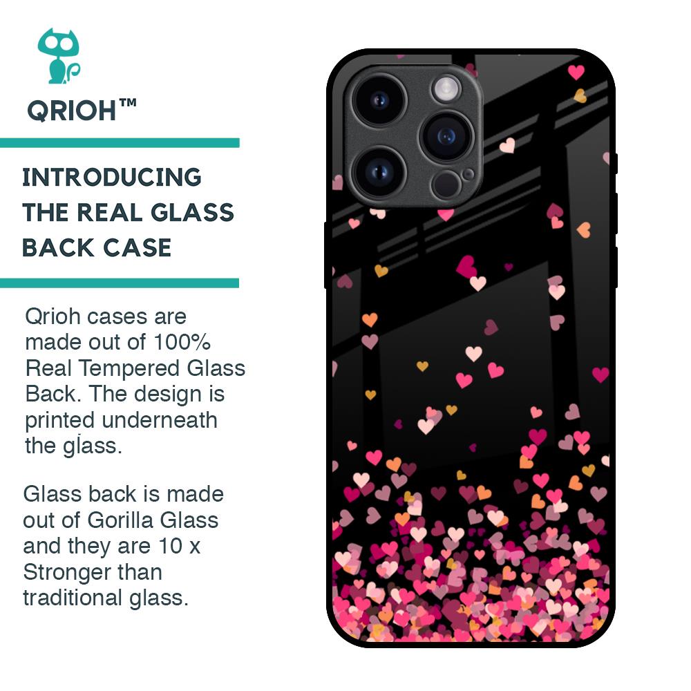 Heart Rain Fall Glass Case For iPhone 14 Pro Max