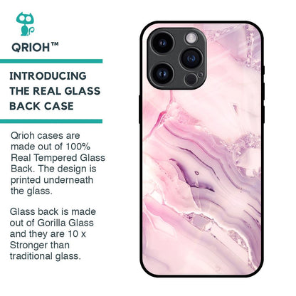 Diamond Pink Gradient Glass Case For iPhone 14 Pro Max