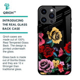 Floral Decorative Glass Case For iPhone 14 Pro Max