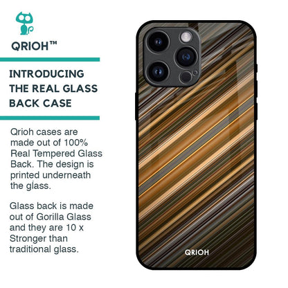 Diagonal Slash Pattern Glass Case for iPhone 14 Pro Max