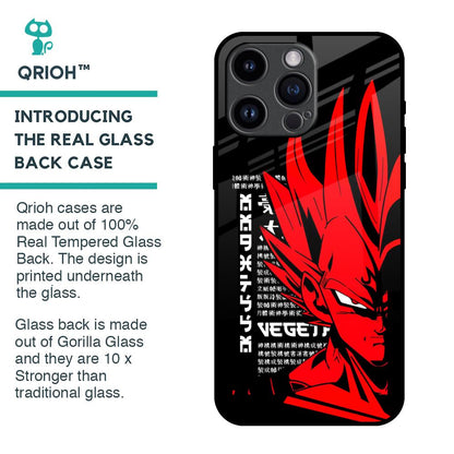 Red Vegeta Glass Case for iPhone 14 Pro Max