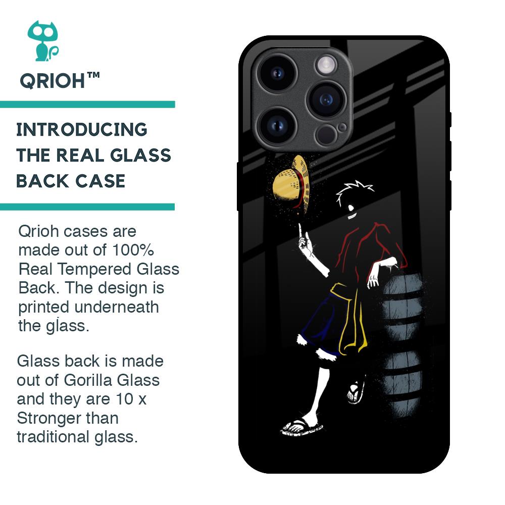Luffy Line Art Glass Case for iPhone 14 Pro Max
