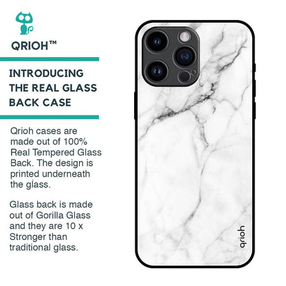 Modern White Marble Glass Case for iPhone 14 Pro Max