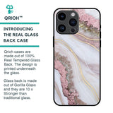 Pink & Gold Gllitter Marble Glass Case for iPhone 14 Pro Max