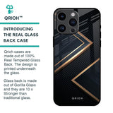 Sleek Golden & Navy Glass Case for iPhone 14 Pro Max