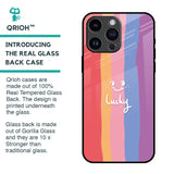 Lucky Abstract Glass Case for iPhone 14 Pro Max