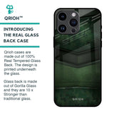 Green Leather Glass Case for iPhone 14 Pro Max