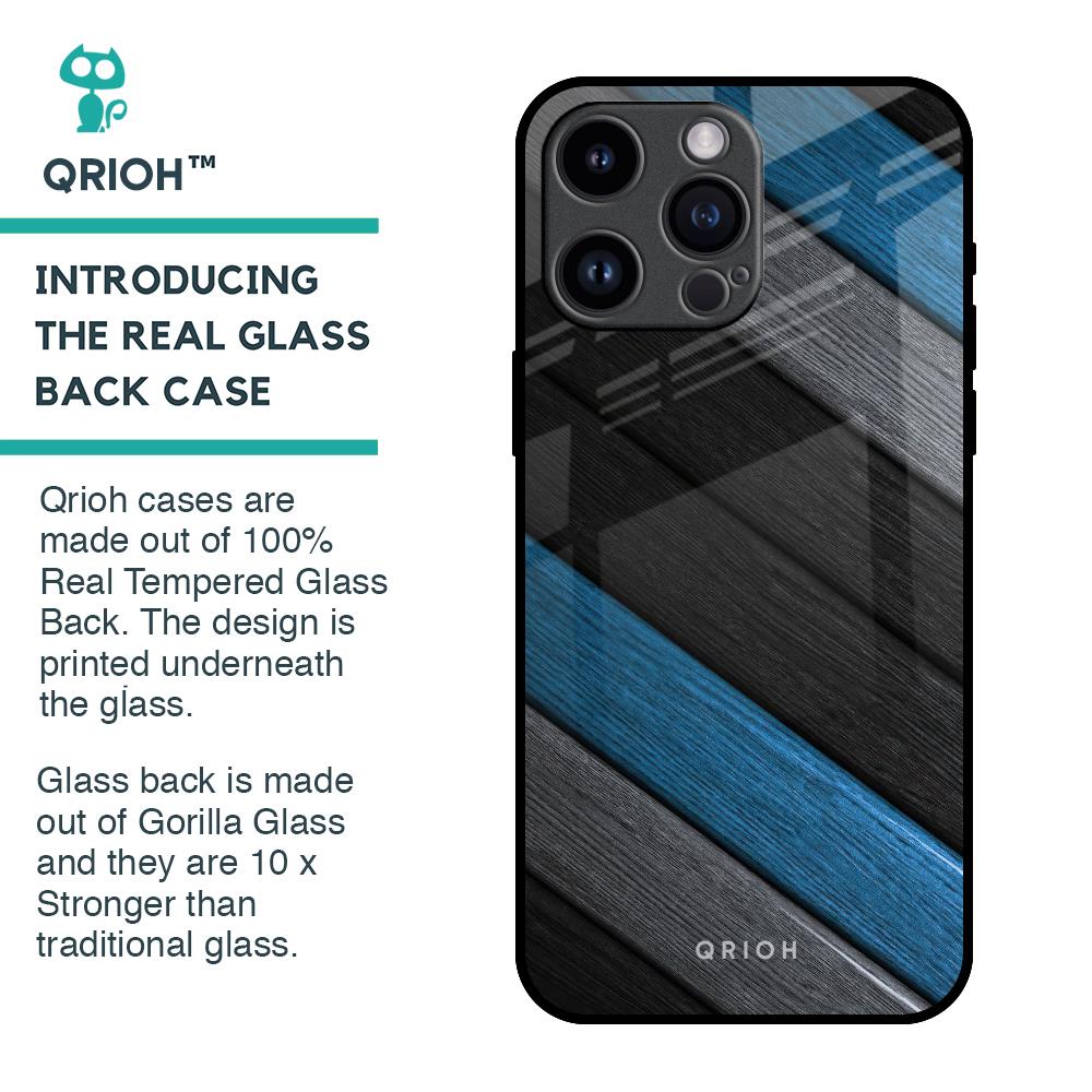 Multicolor Wooden Effect Glass Case for iPhone 14 Pro Max