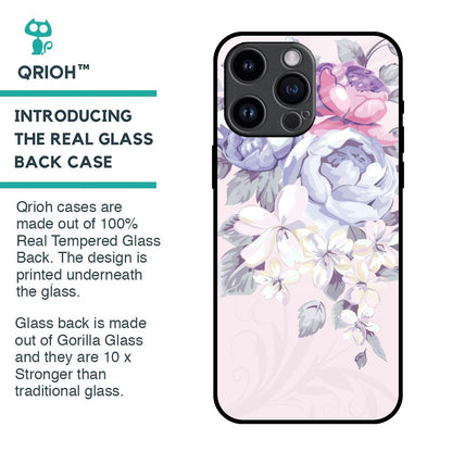 Elegant Floral Glass Case for iPhone 14 Pro Max