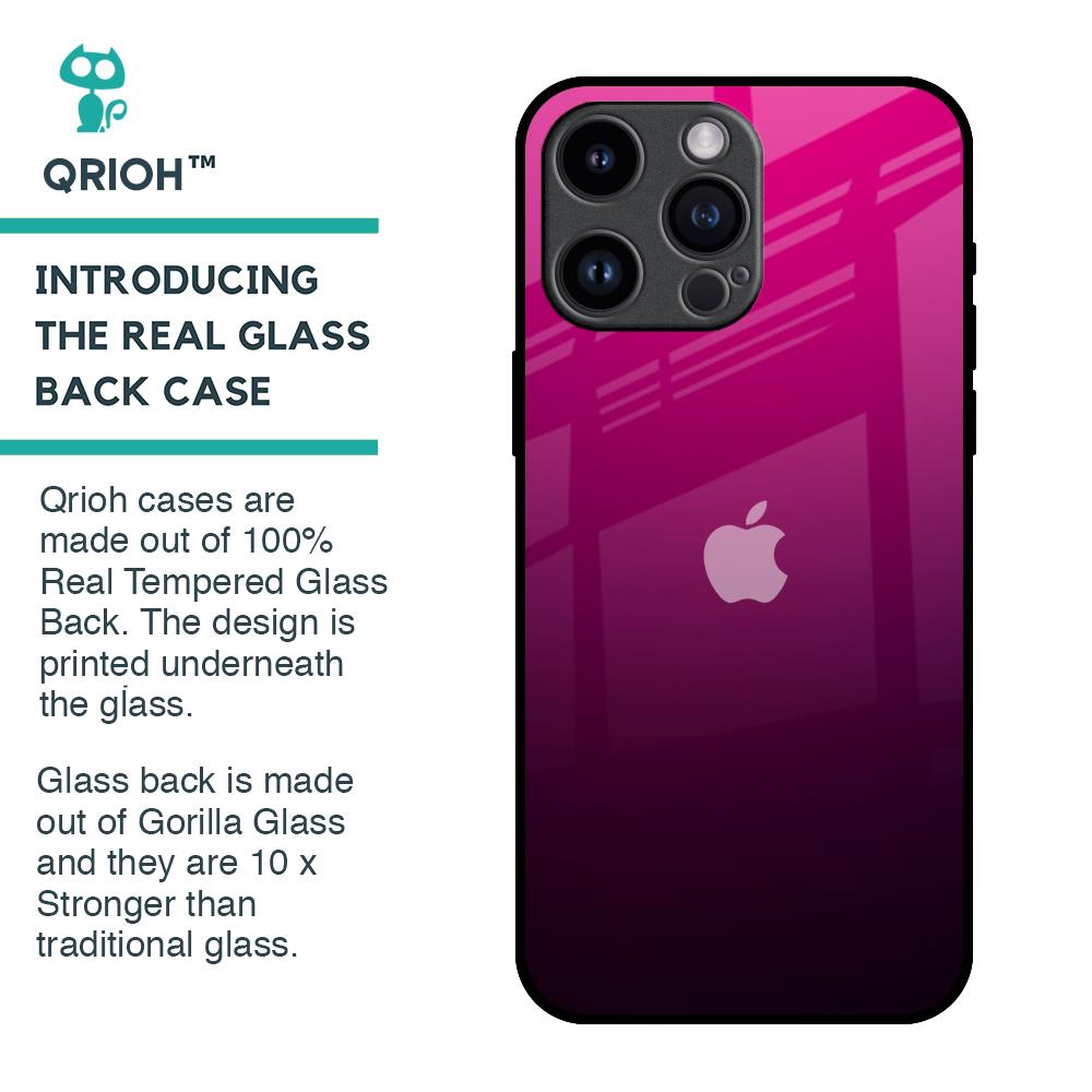 Purple Ombre Pattern Glass Case for iPhone 14 Pro Max