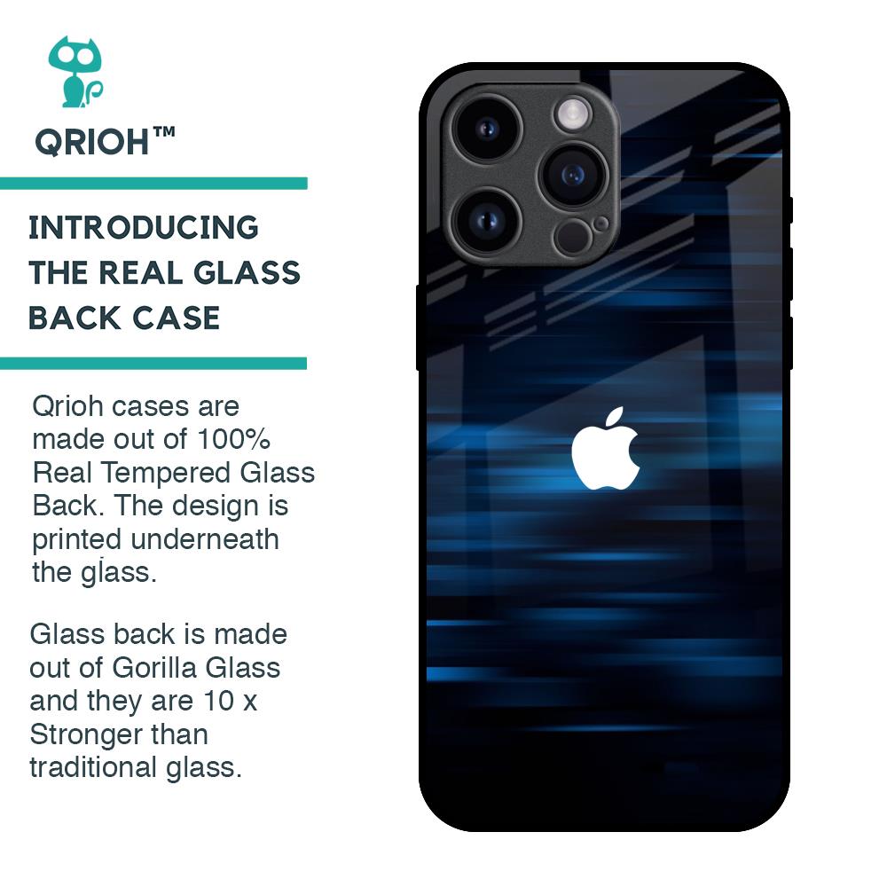 Blue Rough Abstract Glass Case for iPhone 14 Pro Max