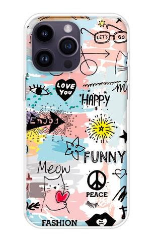 Happy Doodle iPhone 14 Pro Max Back Cover