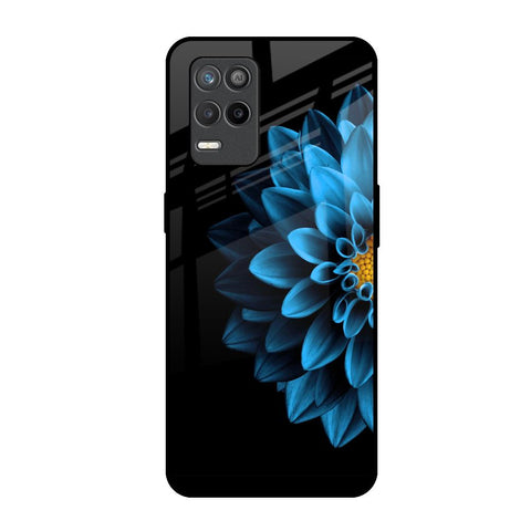 Half Blue Flower Realme 9 5G Glass Back Cover Online